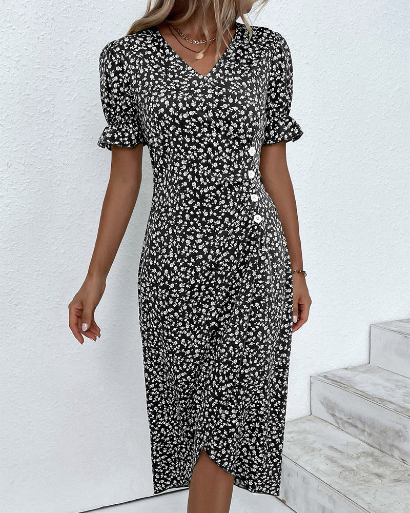 Charlene™ | Fresh Bloom V-Neck Dress