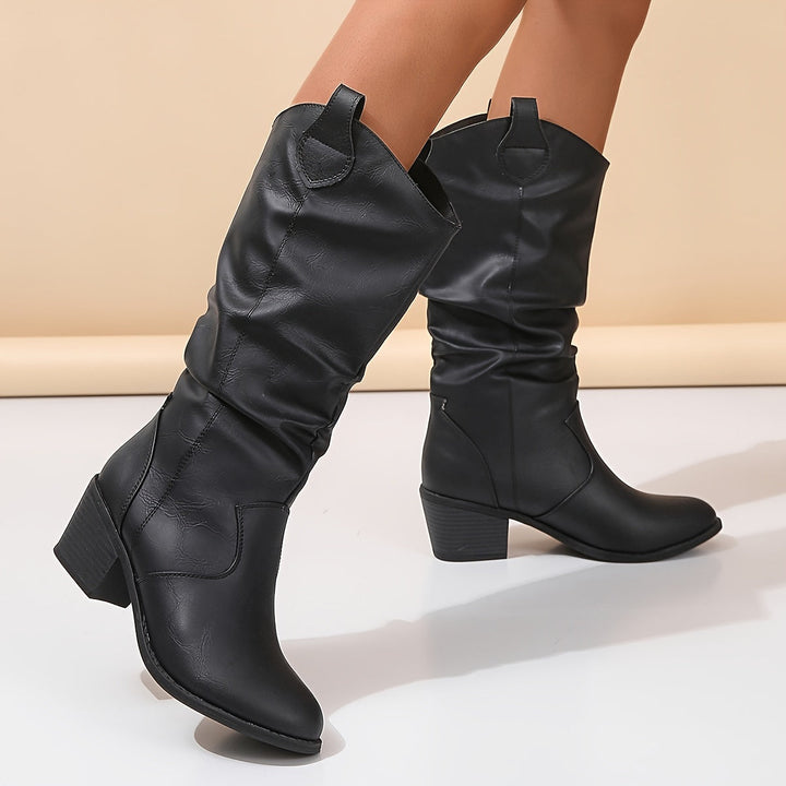 Bexley | Women's Wide Calf Western Cowboy Boots - Brown - Image 8