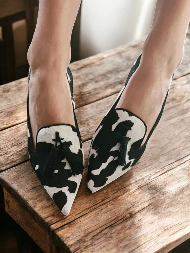 Eden | Women's Tassel Loafers Animal Print Flats - Image 3