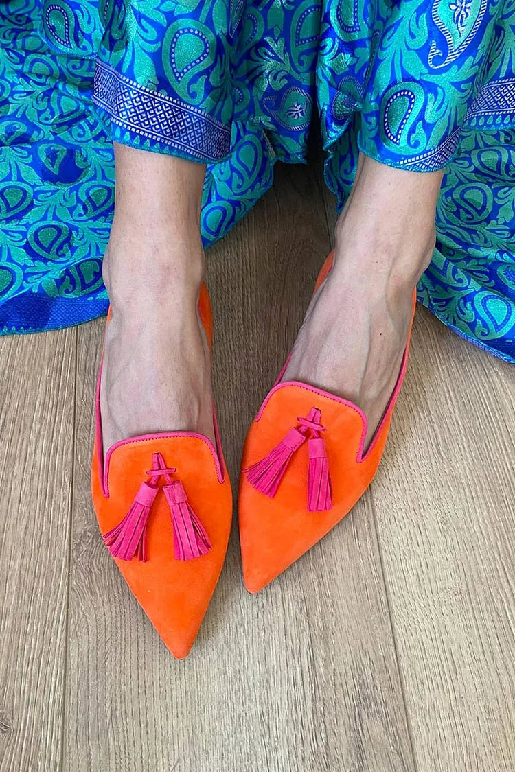 Denise | Women's Tassel Loafer Pointed Toe Flats - Image 2