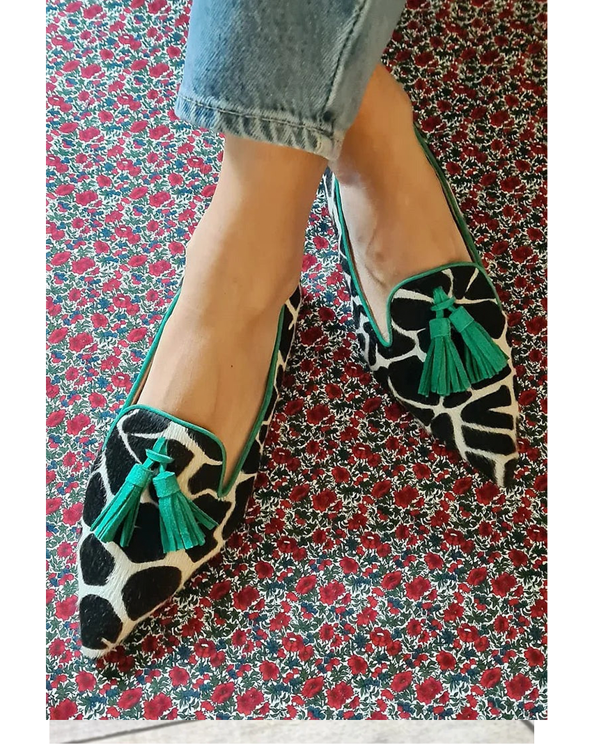 Eden | Women's Tassel Loafers Animal Print Flats - Image 1