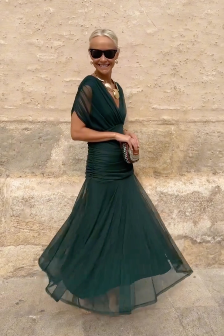 Alison™ | Elegant V-neck Fantasy Party Maxi Dress