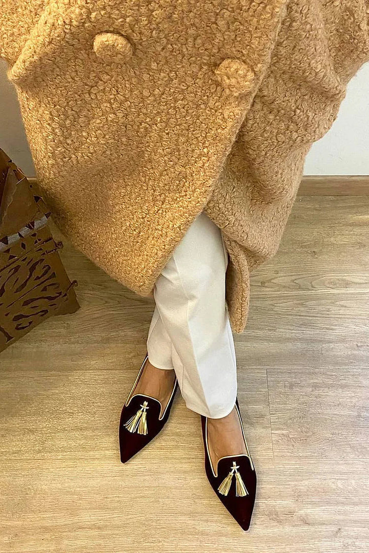 Denise | Women's Tassel Loafer Pointed Toe Flats - Image 3