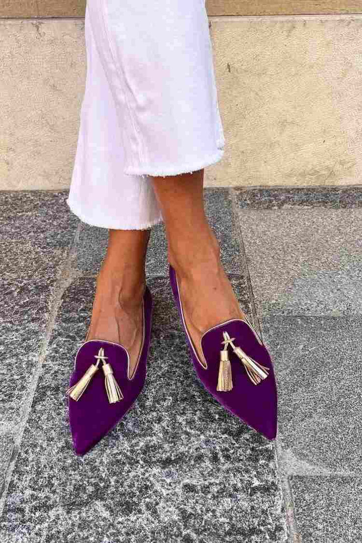 Denise | Women's Tassel Loafer Pointed Toe Flats - Image 5