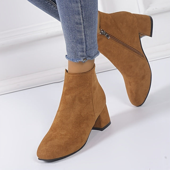 Darienne | Women's Chelsea Ankle Boot with Block Heel - Black - Image 3