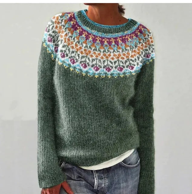 Arvine | Women's Nordic Knit Pullover Sweater - Image 4