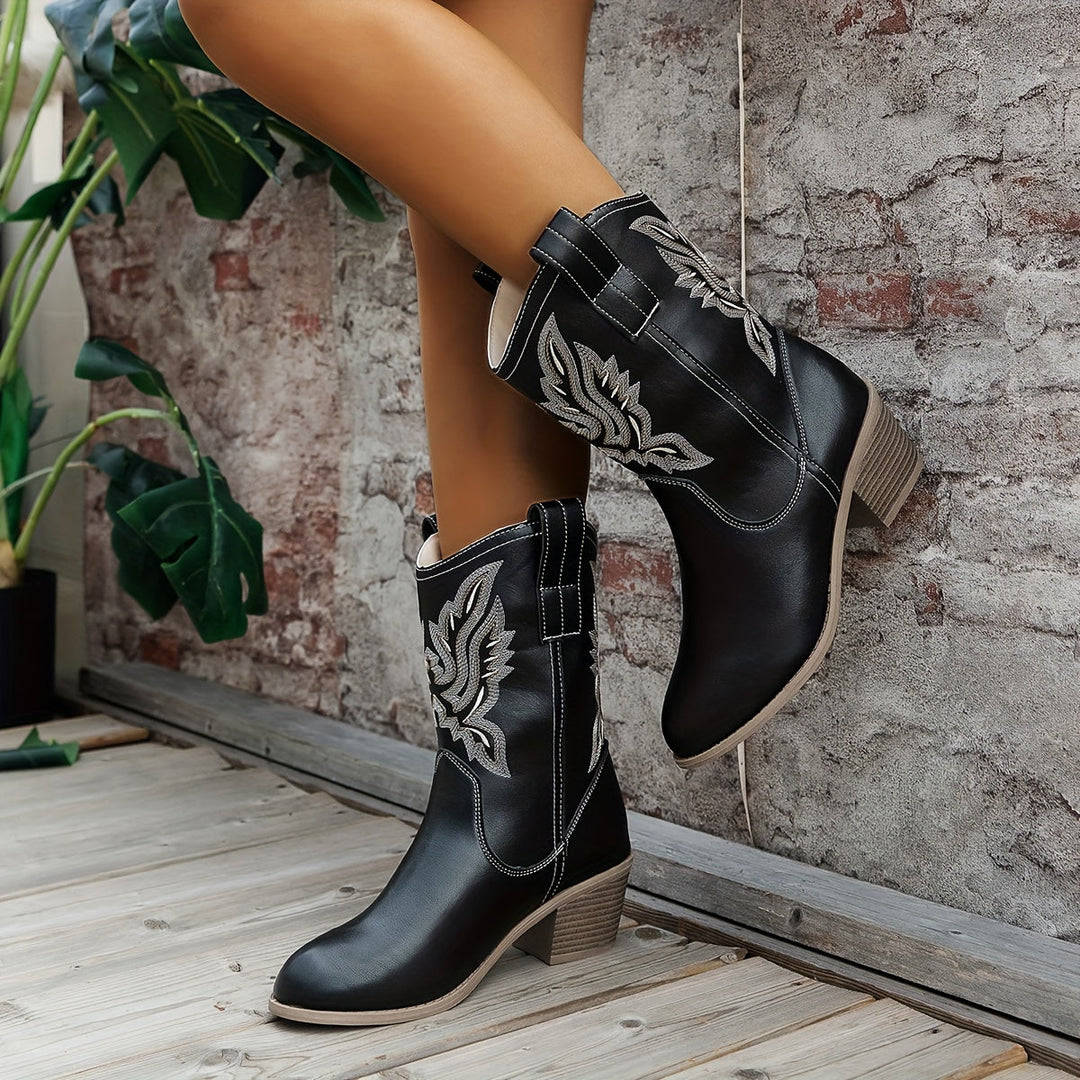 Bexley | Women's Wide Calf Western Cowboy Boots - Camel - Image 6