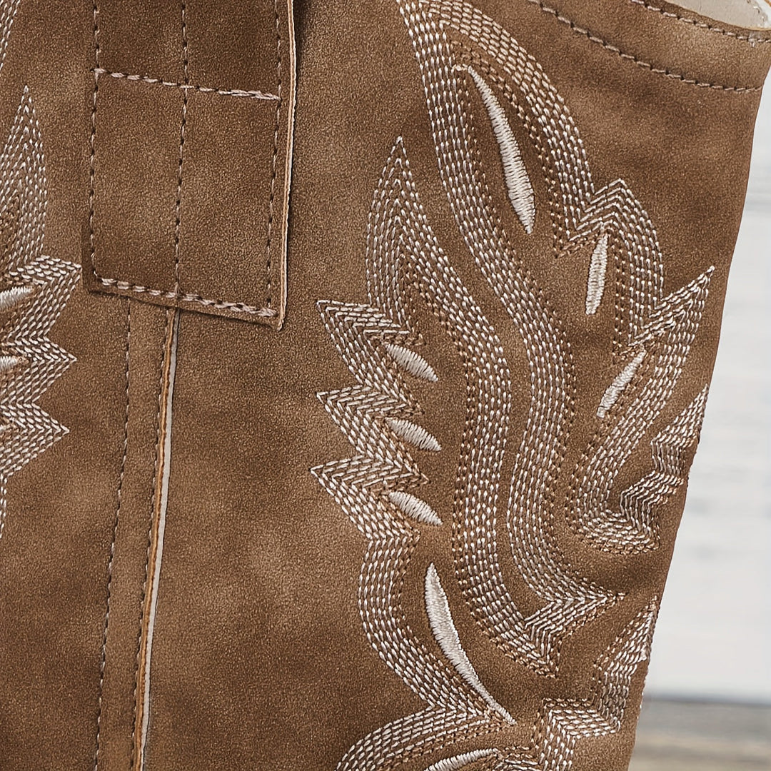 Bexley | Women's Wide Calf Western Cowboy Boots - Camel - Image 7
