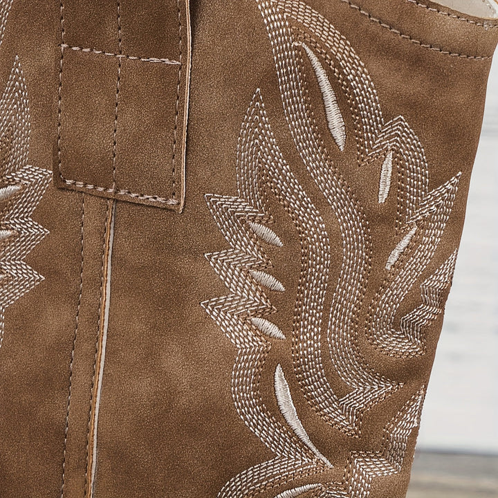 Bexley | Women's Wide Calf Western Cowboy Boots - Camel - Image 7