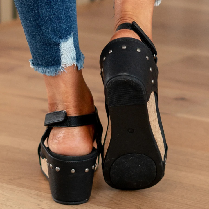 Linda™ | Suede Wedge Sandals