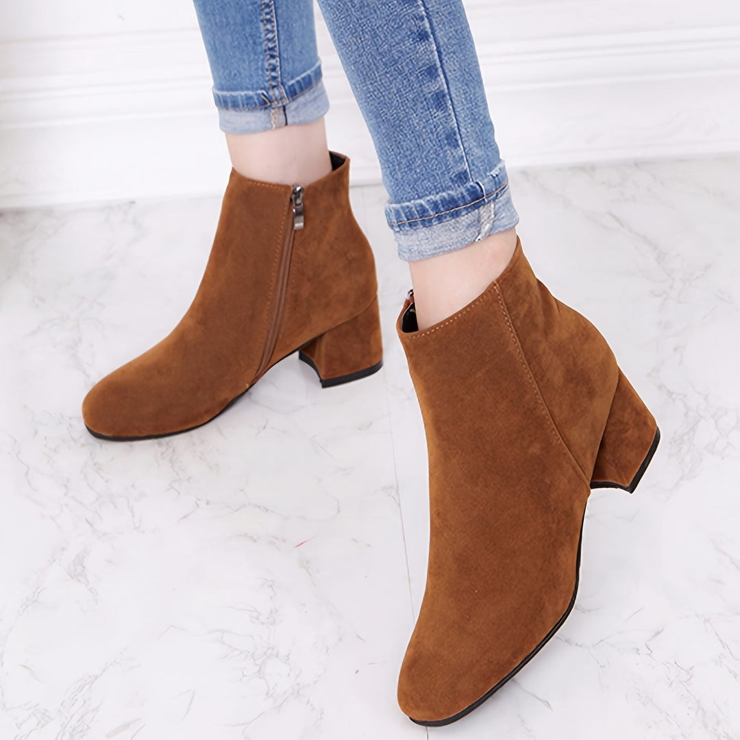 Darienne | Women's Chelsea Ankle Boot with Block Heel - Black - Image 4