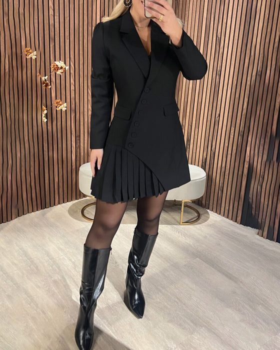 Reese™ | Long-Sleeved Pleated Dress