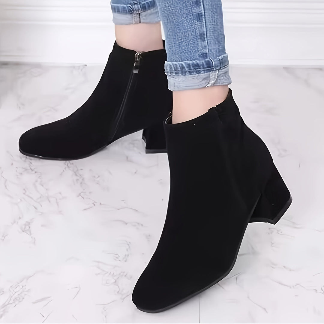 Darienne | Women's Chelsea Ankle Boot with Block Heel - Black - Image 11