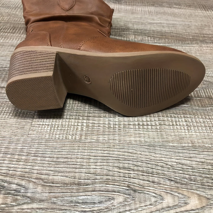 Bexley | Women's Wide Calf Western Cowboy Boots - Brown - Image 6