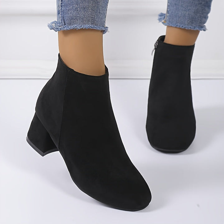 Darienne | Women's Chelsea Ankle Boot with Block Heel - Black - Image 8
