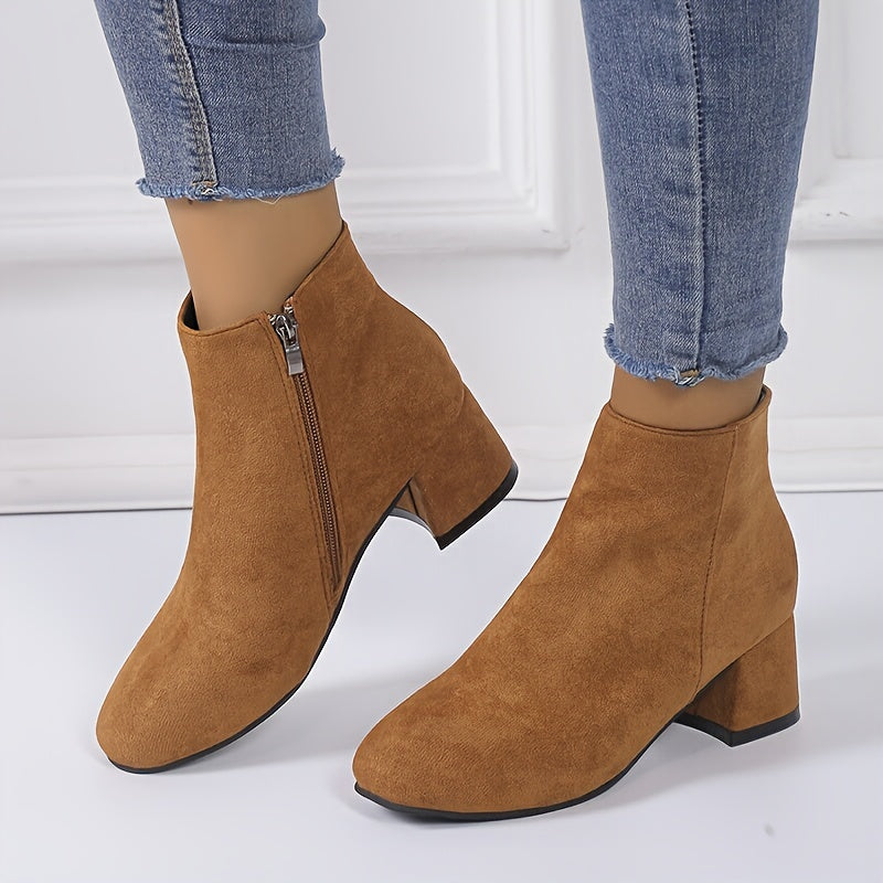 Darienne | Women's Chelsea Ankle Boot with Block Heel - Black - Image 2