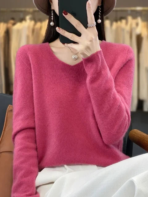 Vaelindra | Women's Relaxed Fit Knit Sweater - Green - Image 5