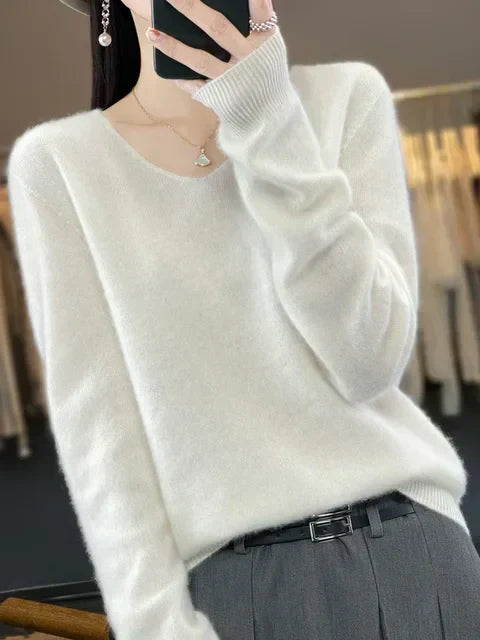 Vaelindra | Women's Relaxed Fit Knit Sweater - Green - Image 14
