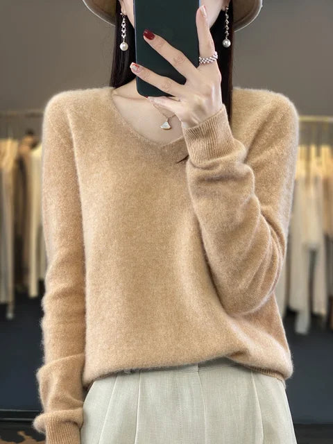 Vaelindra | Women's Relaxed Fit Knit Sweater - Green - Image 8