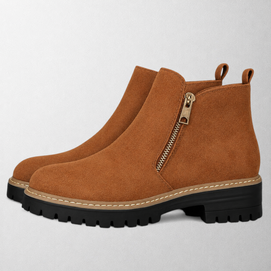 Elma | Women's shoe with round toe and side zip fastening