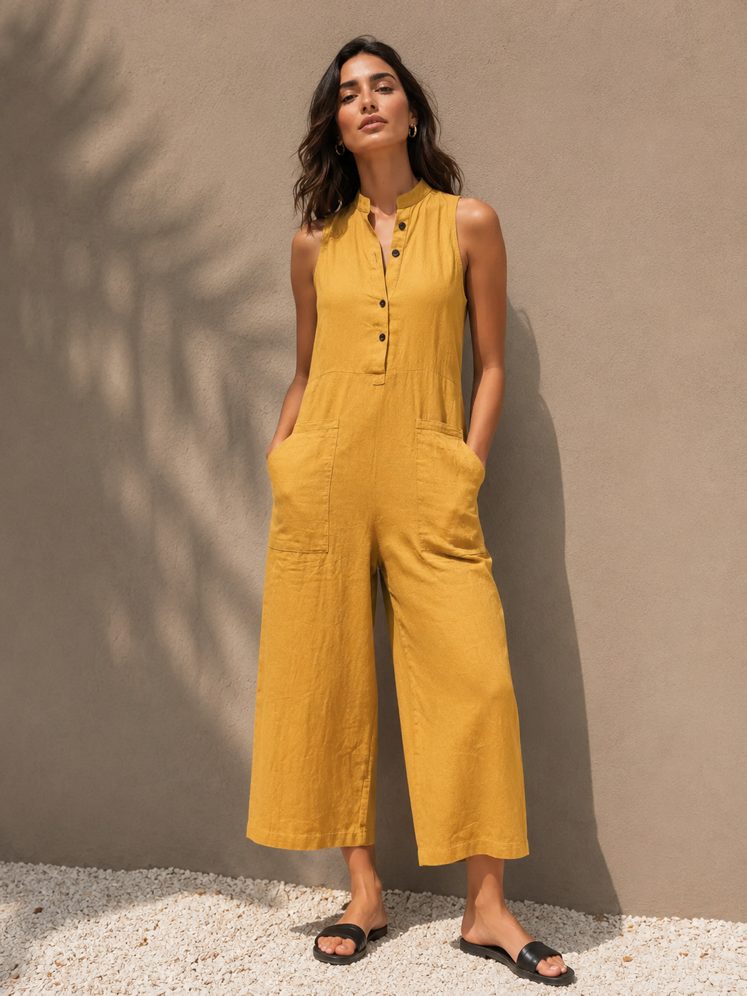 Naomi | Women's Sleeveless Wide Leg Jumpsuit