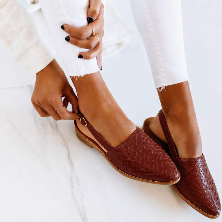 Donna | Elegant Woven Vegan Leather Ballerinas