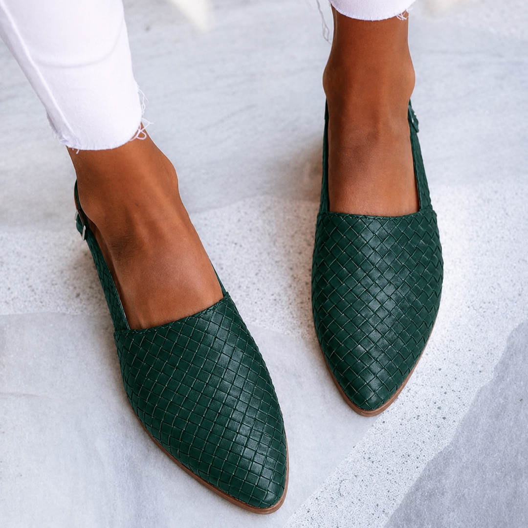 Donna | Elegant Woven Vegan Leather Ballerinas
