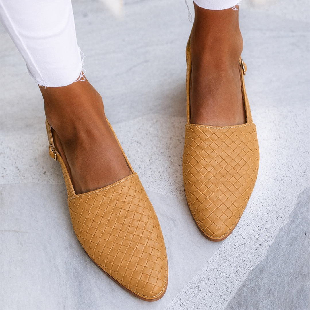 Donna | Elegant Woven Vegan Leather Ballerinas