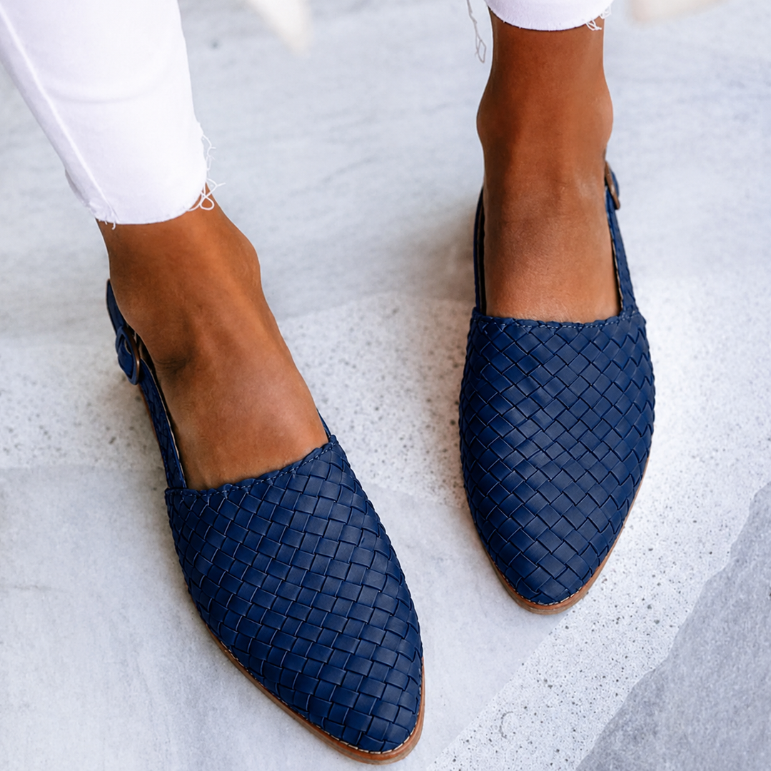 Donna | Elegant Woven Vegan Leather Ballerinas