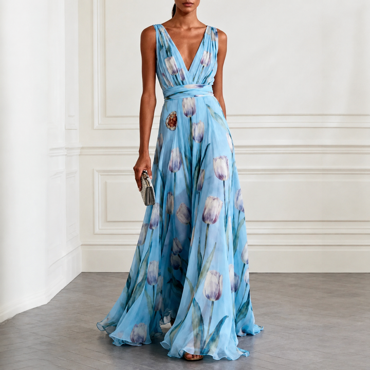 Evelina | Women's Fall Dress Floral Maxi Gown