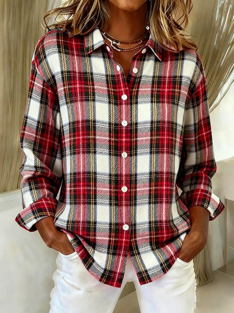 Marlee | Women's Plaid Flannel Button Cardigan