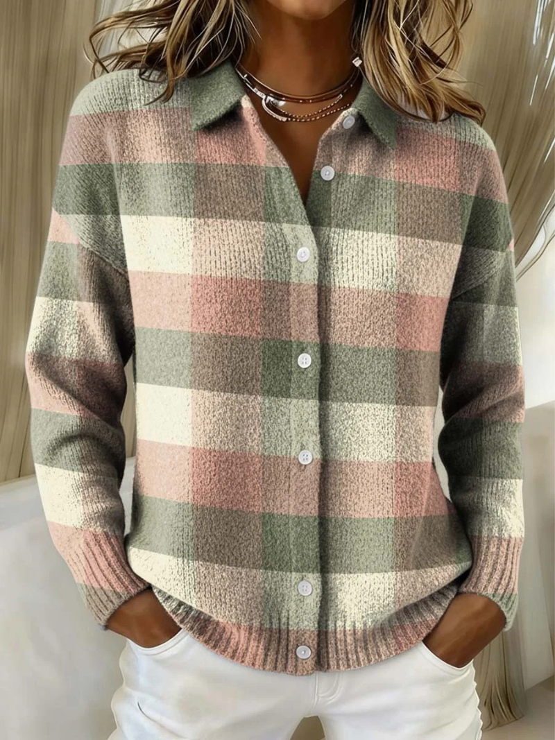 Matilda | Women's Plaid Button-Up Cardigan