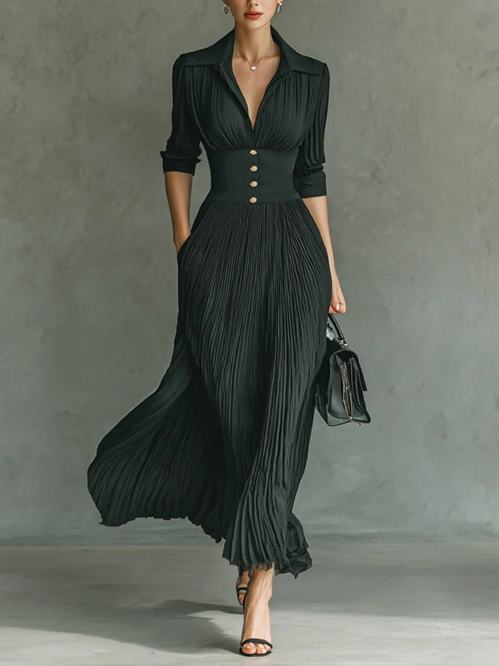 Erica | Women's Fall Dress Pleated Maxi