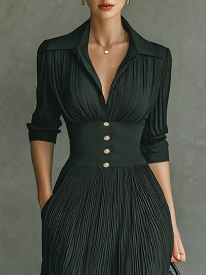 Erica | Women's Fall Dress Pleated Maxi