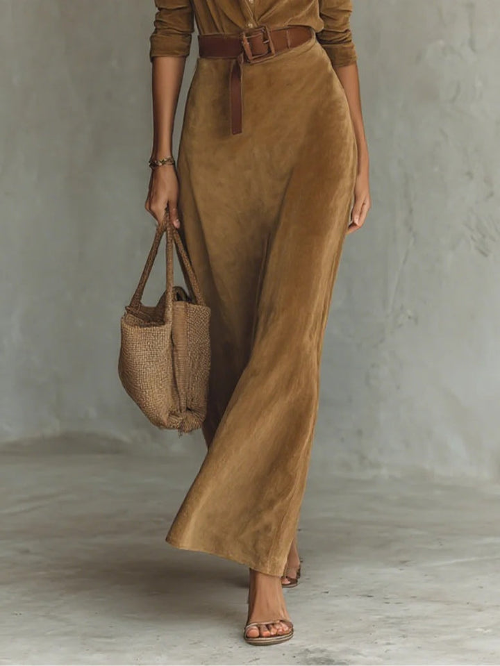 Faith | Women's Belted Maxi Shirt Fall Dress