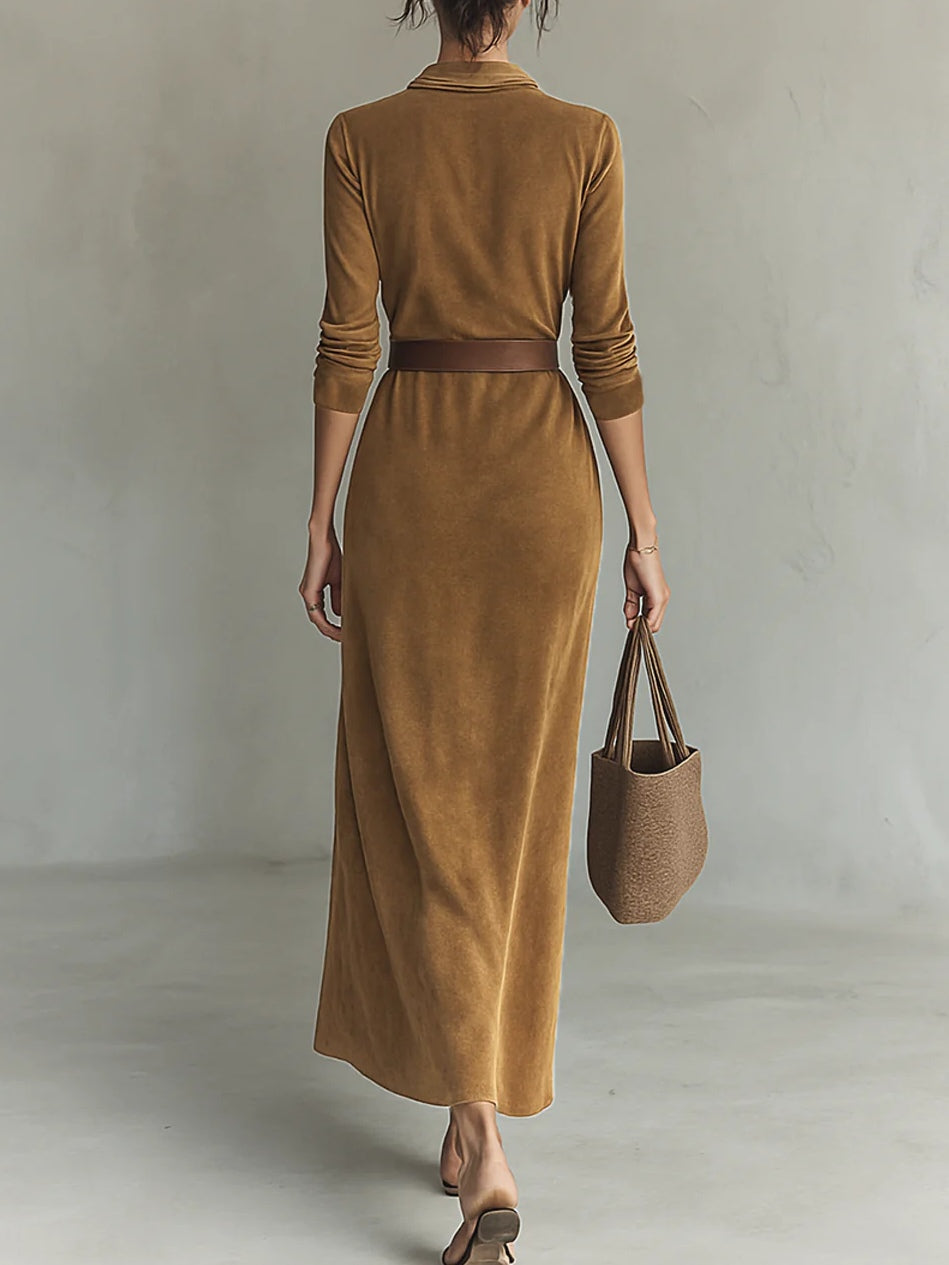 Faith | Women's Belted Maxi Shirt Fall Dress