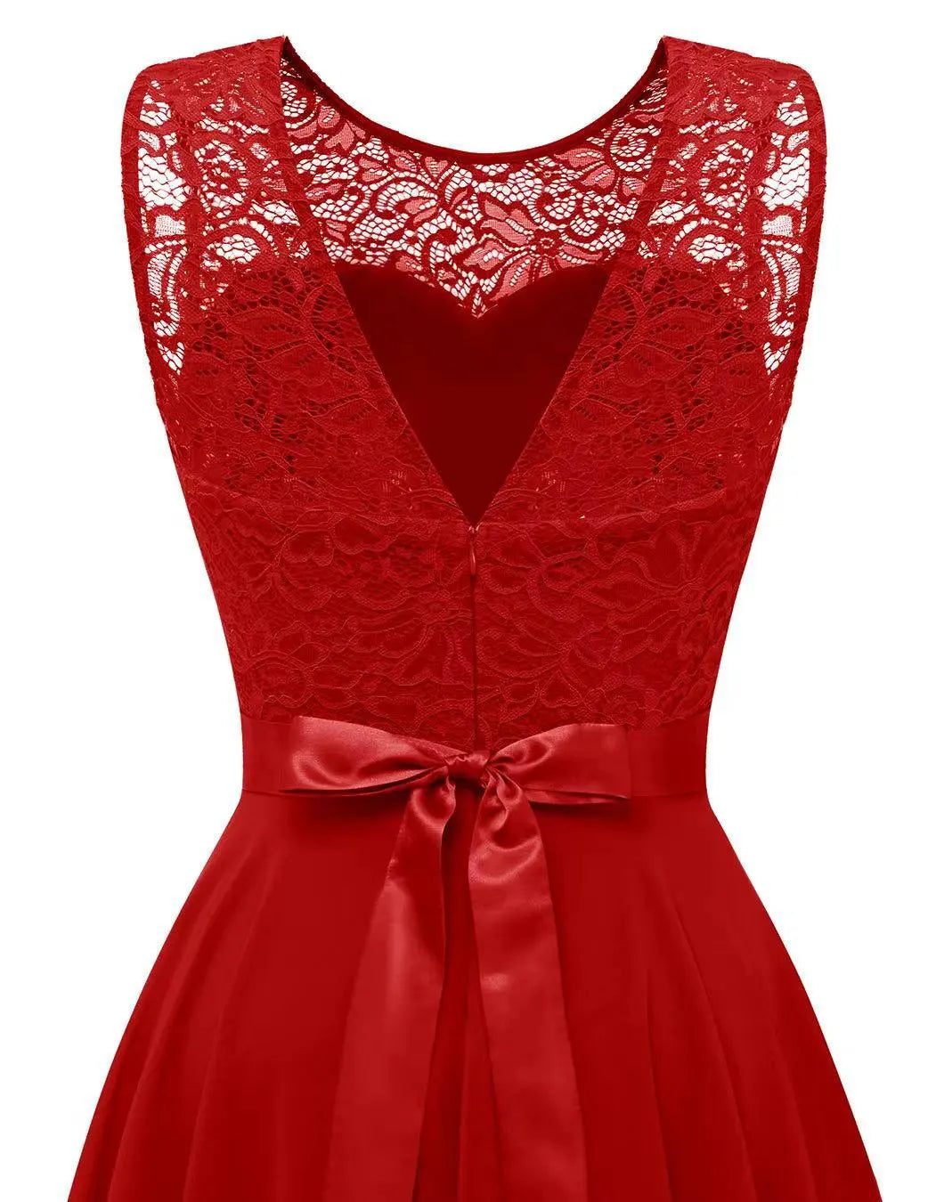 Adaline | Women's High Low Wedding Guest Dress - Burgundy - Image 11