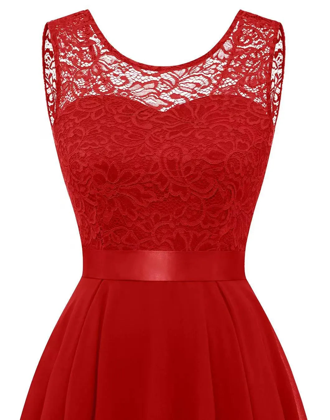 Adaline | Women's High Low Wedding Guest Dress - Burgundy - Image 12