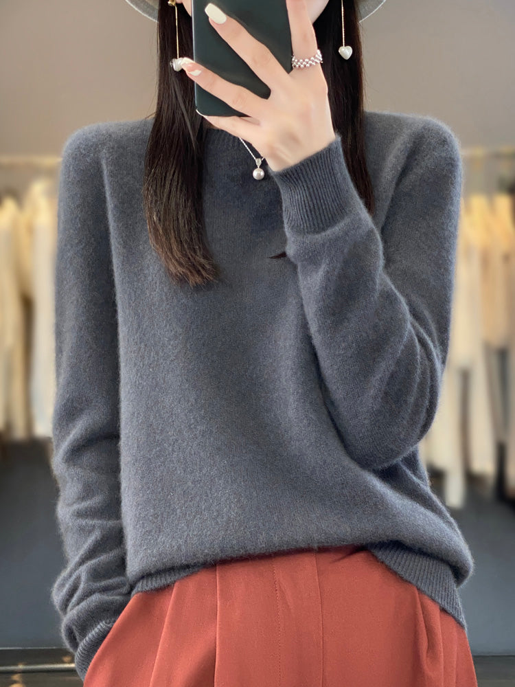 Aldora | Women's Relaxed Fit Knit Pullover Sweater - Sage - Image 12