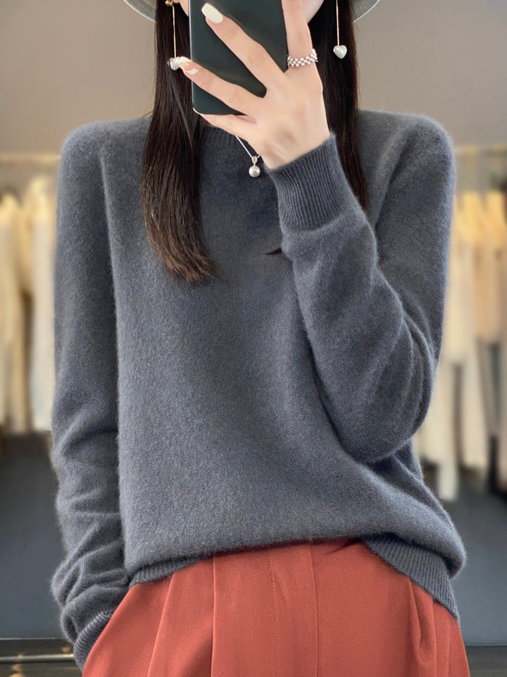 Aldora | Women's Relaxed Fit Knit Pullover Sweater - Sage - Image 12