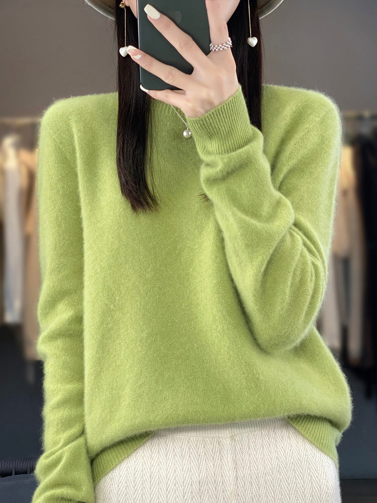 Aldora | Women's Relaxed Fit Knit Pullover Sweater - Sage - Image 13