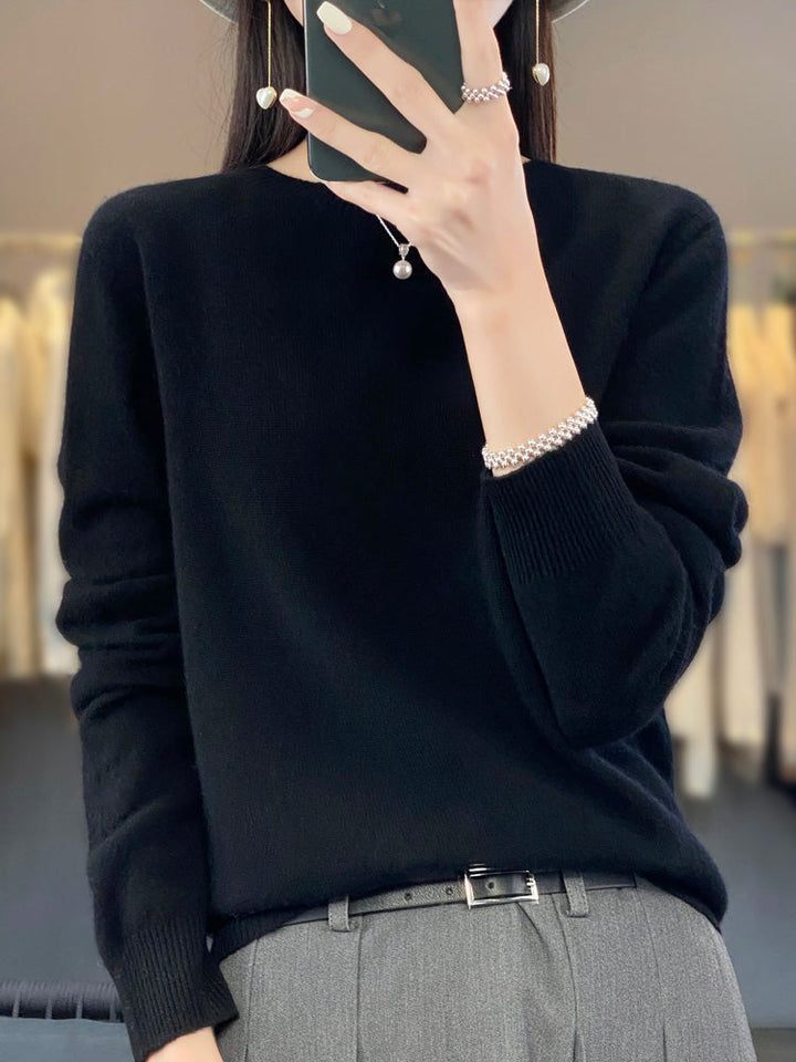 Aldora | Women's Relaxed Fit Knit Pullover Sweater - Sage - Image 14