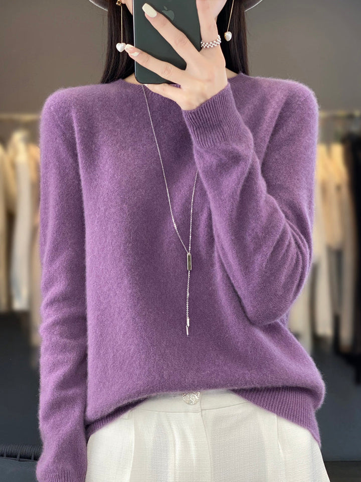Aldora | Women's Relaxed Fit Knit Pullover Sweater - Sage - Image 3