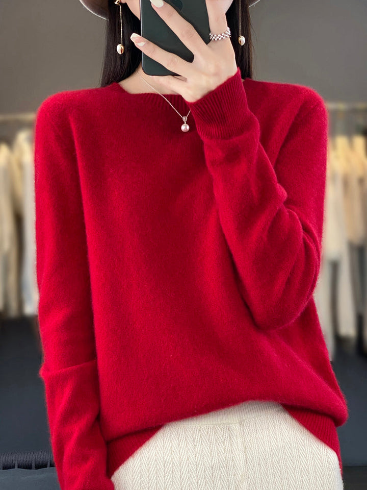Aldora | Women's Relaxed Fit Knit Pullover Sweater - Sage - Image 8