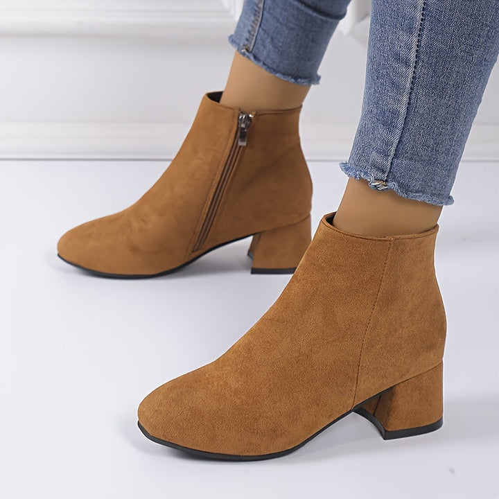 Darienne | Women's Chelsea Ankle Boot with Block Heel - Black - Image 9