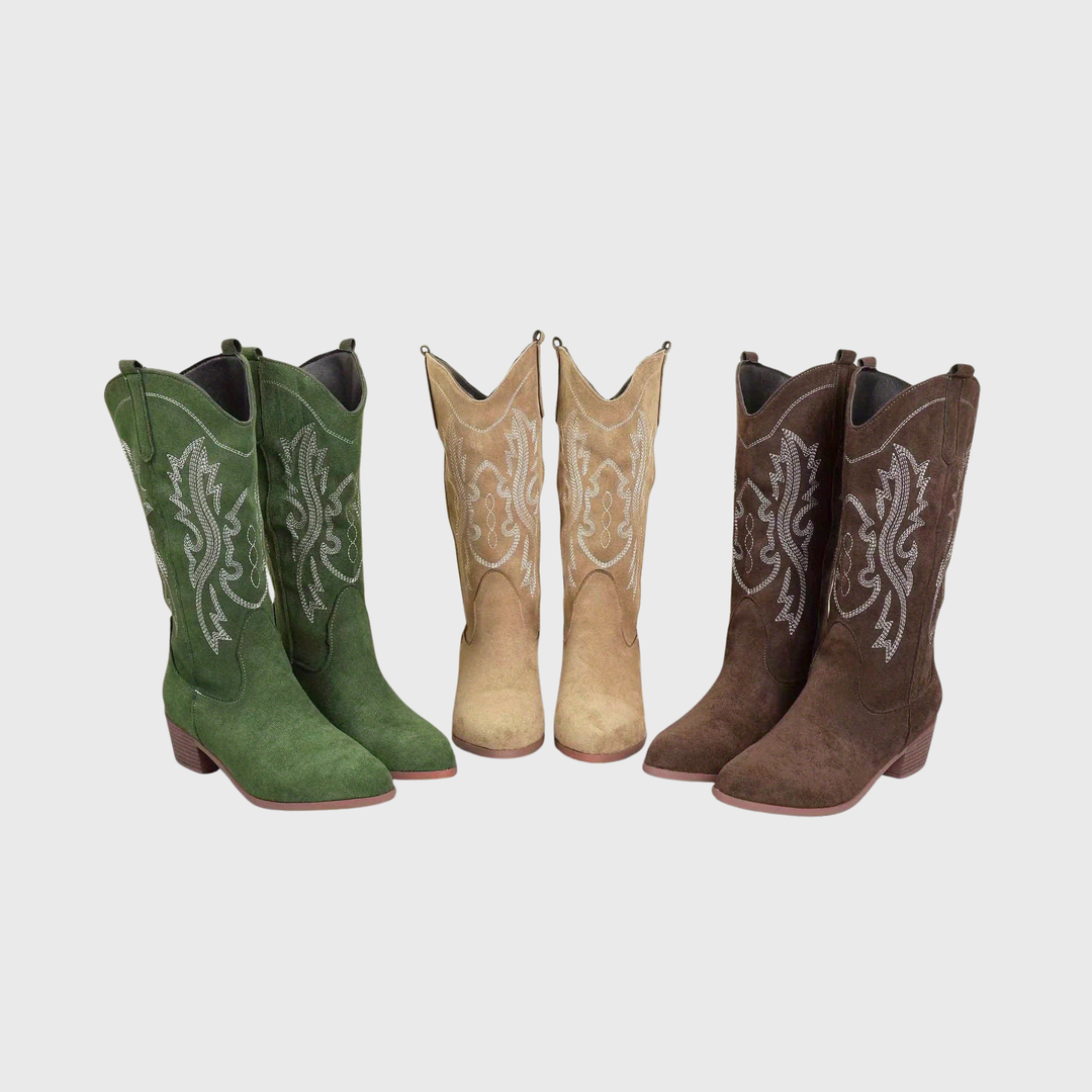 Baylor | Women's Wide Calf Western Cowboy Boots - Camel - Image 11