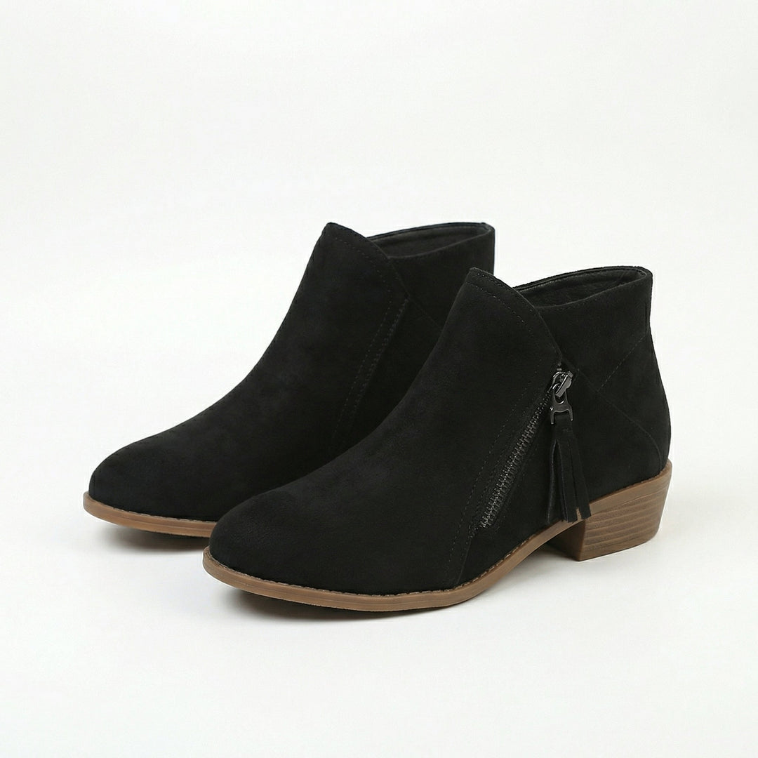 Bexley | Women's Ankle Boot with Tassel Zip Detail - Black - Image 1