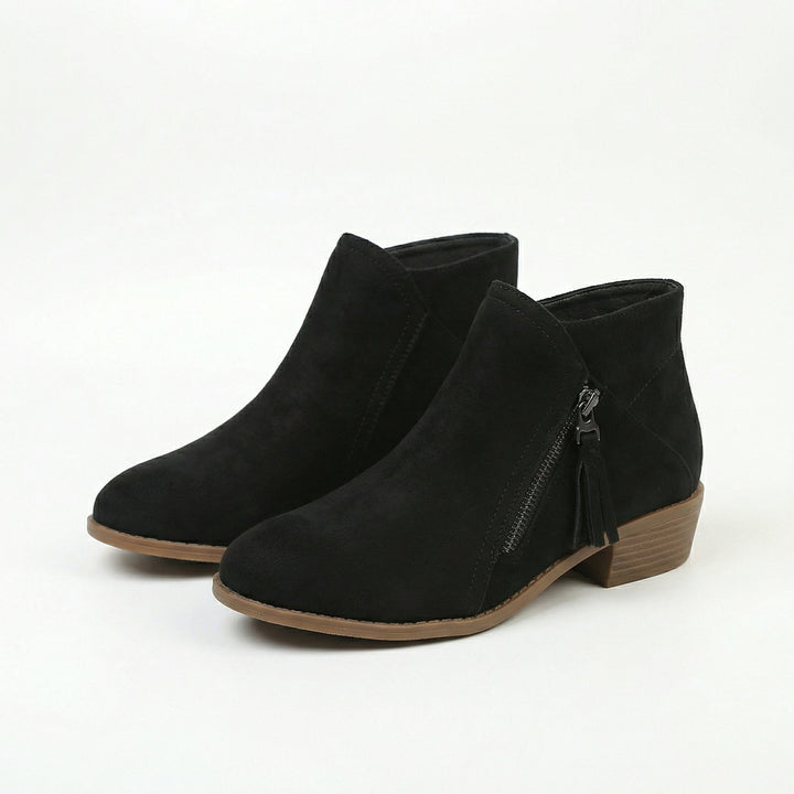 Bexley | Women's Ankle Boot with Tassel Zip Detail - Black - Image 1