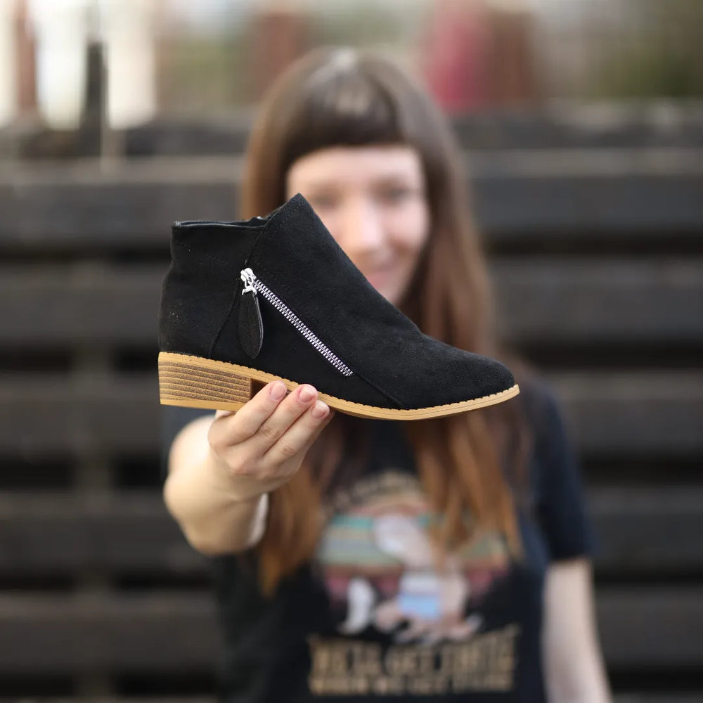 Bexley | Women's Ankle Boot with Tassel Zip Detail - Black - Image 2