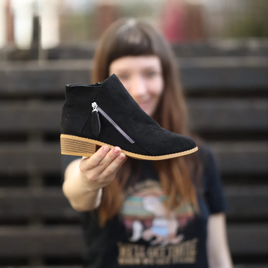 Bexley | Women's Ankle Boot with Tassel Zip Detail - Black - Image 2